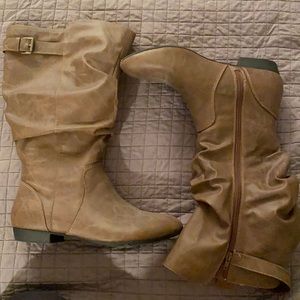 Lower East Side Scrunchy Boots brown size 11W